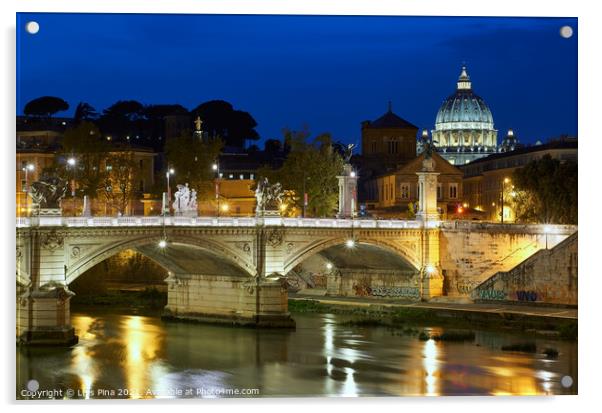 View of the Vatican at night in Rome, Italy Acrylic by Luis Pina