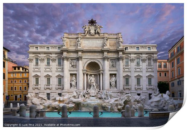Trevi Fountain in Rome Print by Luis Pina