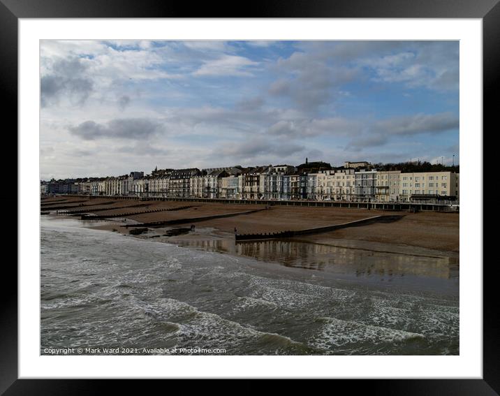 Hastings and St Leonards Coastline. Framed Mounted Print by Mark Ward