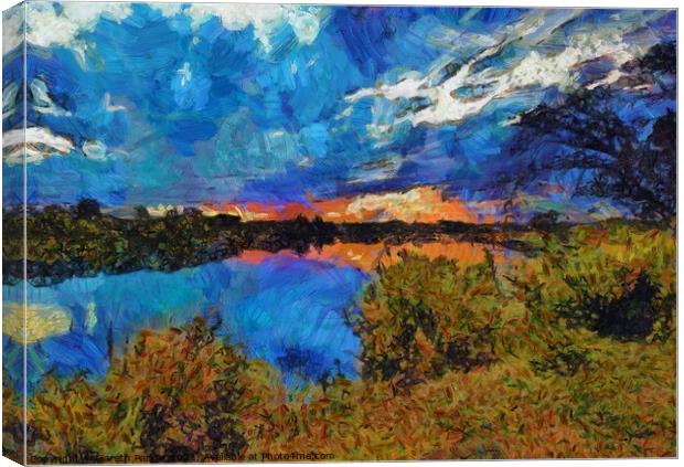 Sunset Oil Canvas Print by Gareth Parkes