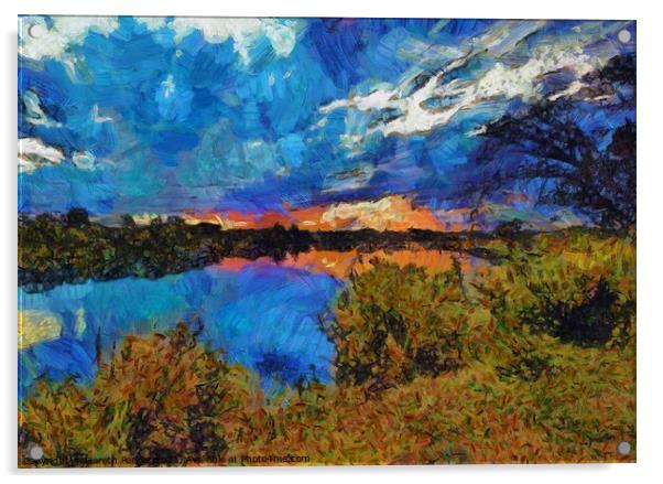 Sunset Oil Acrylic by Gareth Parkes