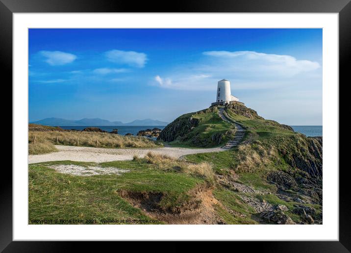 Twr Mawr Lighthouse Llanddwyn Framed Mounted Print by Fiona Etkin