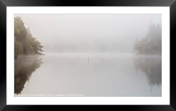 Loch Ard Cross on a Misty Morning Framed Mounted Print by Maria Gaellman