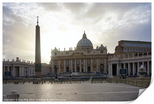 Piazza San Pietro at sunset in Rome, Italy Print by Luis Pina