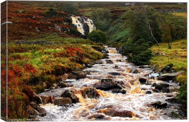 Blea Beck and waterfall. Canvas Print by Paul Clifton