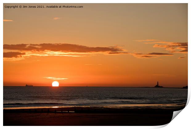 December sunrise over the North Sea Print by Jim Jones