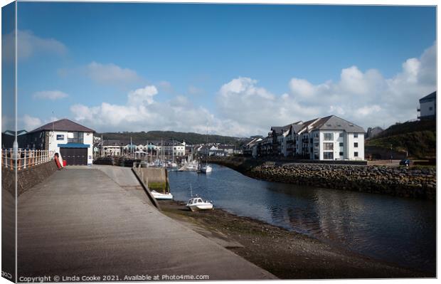 Aberystwyth Harbour and Marina Canvas Print by Linda Cooke