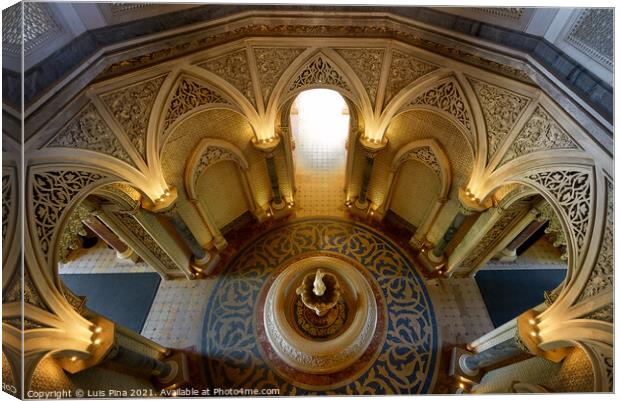 Monserrate Palace interior with beautiful columns in Sintra, Portugal Canvas Print by Luis Pina