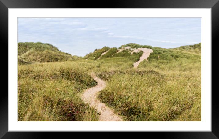 Bending trail through the sand dunes Framed Mounted Print by Jason Wells
