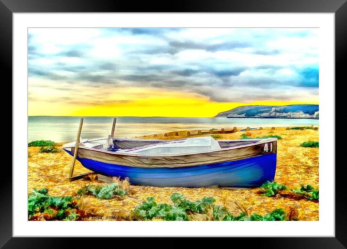 Fisher Boat on Sovereign Beach Framed Mounted Print by Gareth Parkes