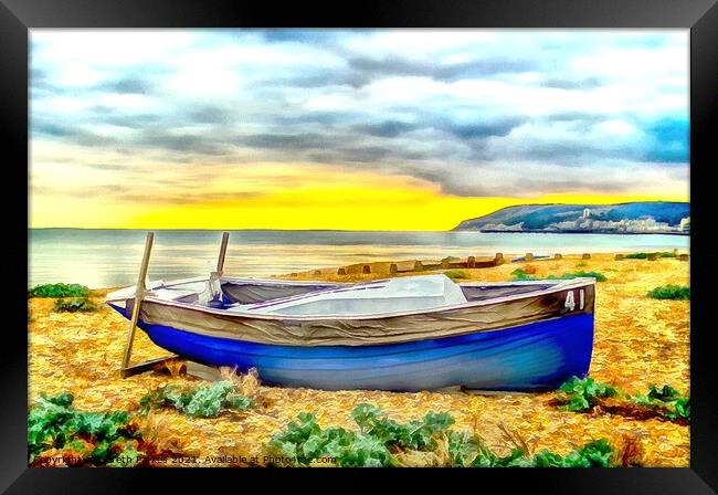Fisher Boat on Sovereign Beach Framed Print by Gareth Parkes