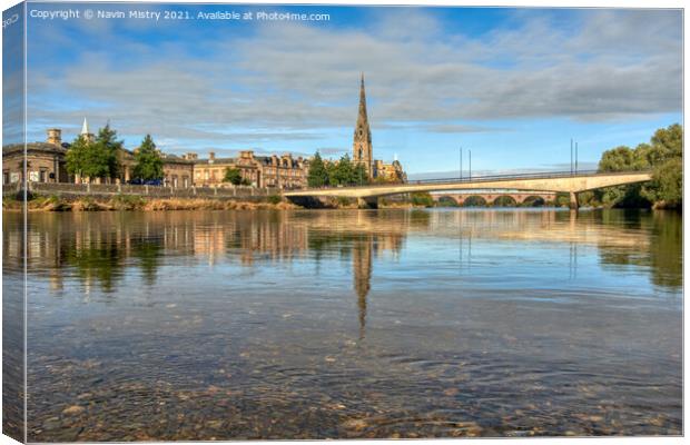 Perth Scotland and the River Tay Canvas Print by Navin Mistry