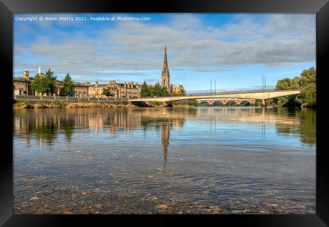 Perth Scotland and the River Tay Framed Print by Navin Mistry