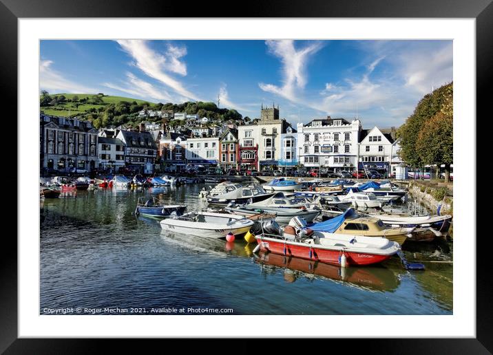 Serene Harbour Panorama Framed Mounted Print by Roger Mechan