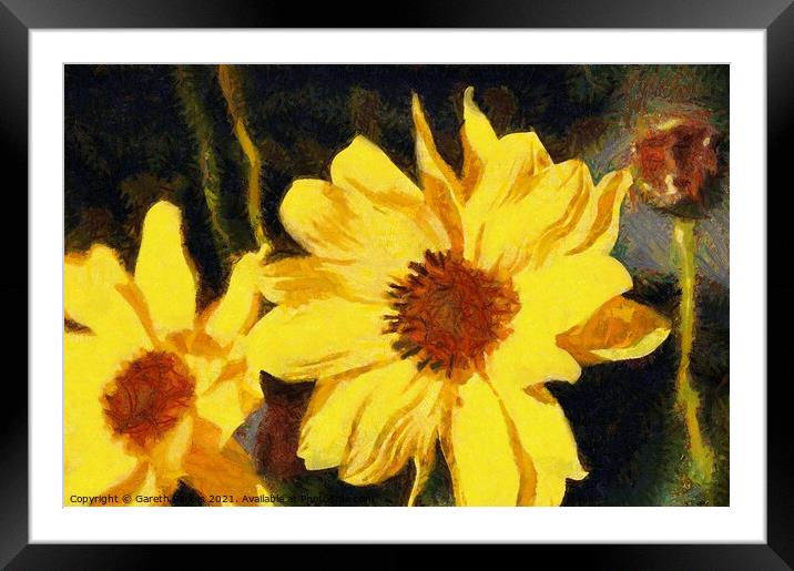 Sunflowers Framed Mounted Print by Gareth Parkes