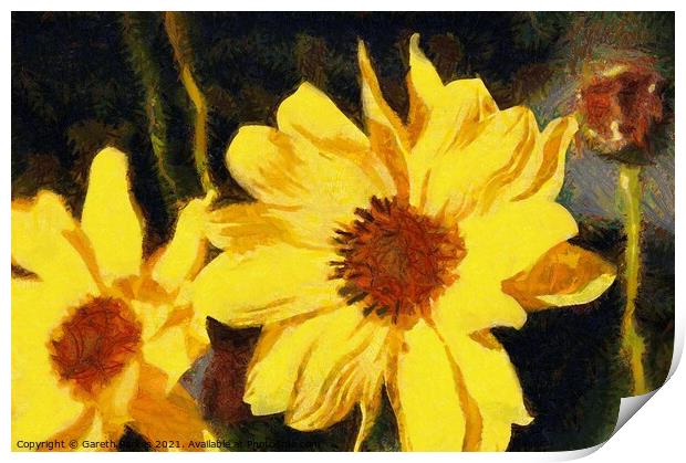 Sunflowers Print by Gareth Parkes