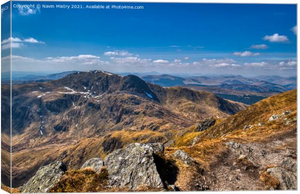 A view of Stuc a Chroin (Munro 975 m)  Canvas Print by Navin Mistry