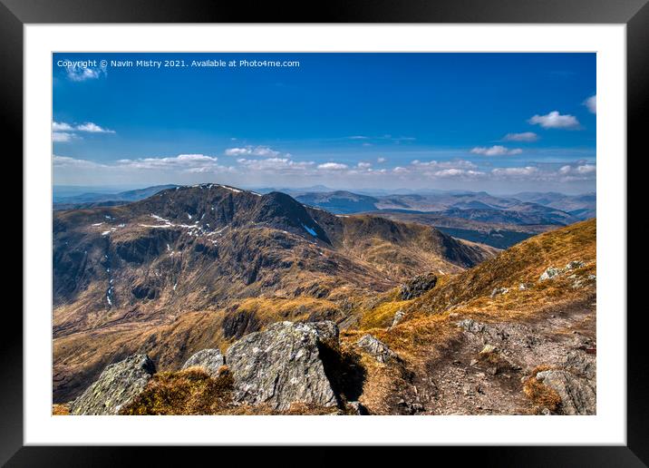 A view of Stuc a Chroin (Munro 975 m)  Framed Mounted Print by Navin Mistry