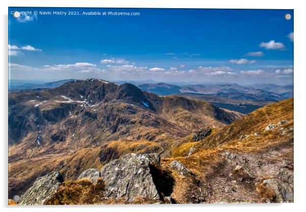 A view of Stuc a Chroin (Munro 975 m)  Acrylic by Navin Mistry