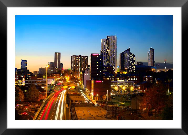 Leeds Cityscape  Framed Mounted Print by Alison Chambers