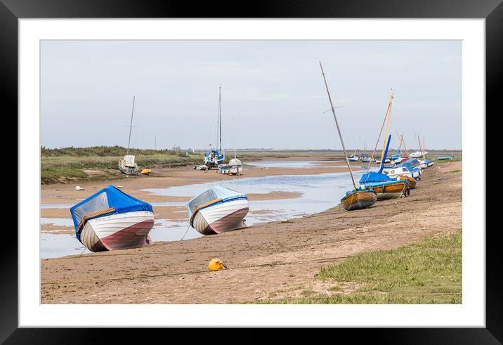 Boats beached at Blakeney Framed Mounted Print by Jason Wells
