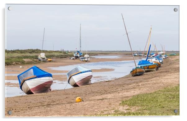 Boats beached at Blakeney Acrylic by Jason Wells