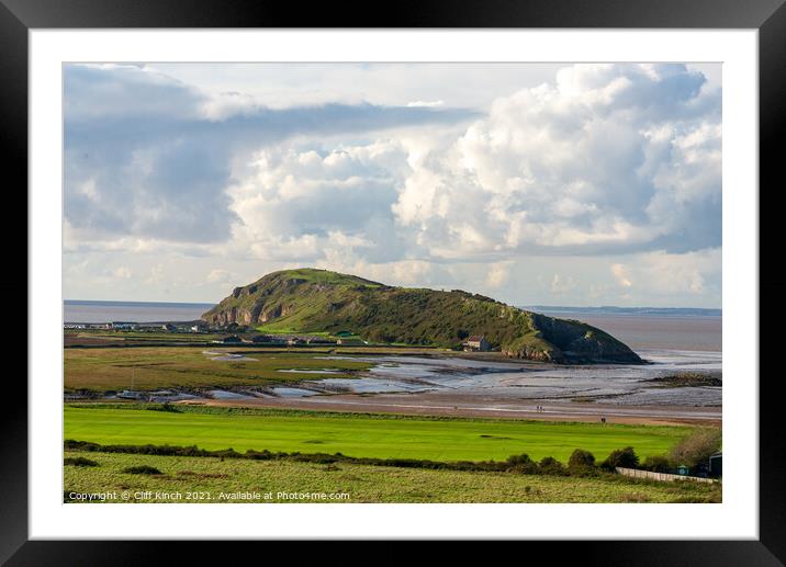 Brean Down Framed Mounted Print by Cliff Kinch