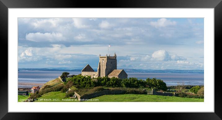 Uphill Church on the hill Framed Mounted Print by Cliff Kinch