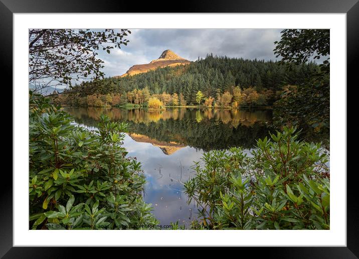 The Pap of Glencoe reflected in Glencoe Lochan Framed Mounted Print by Maxine Stevens