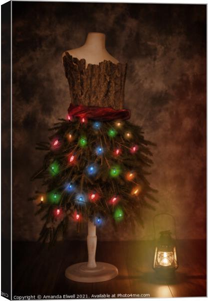 Mannequin Dressed For Christmas Canvas Print by Amanda Elwell