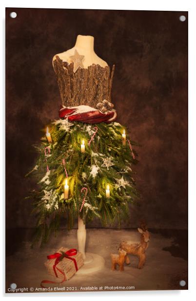 Victorian Festive Christmas  Acrylic by Amanda Elwell