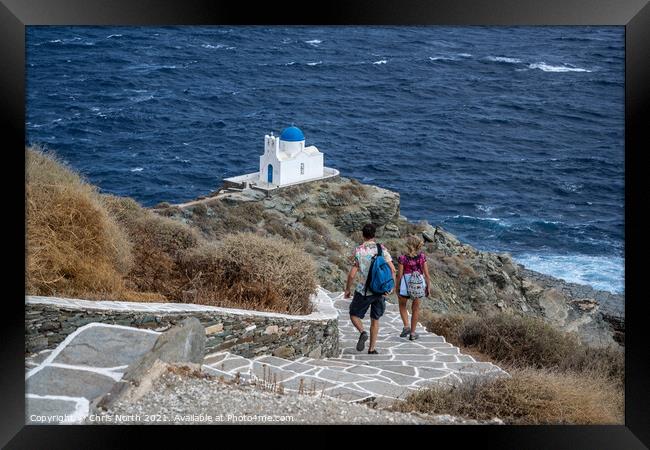 Chapel of the Seven Martyrs at Kastro, Sifnos Greek Islands. Framed Print by Chris North