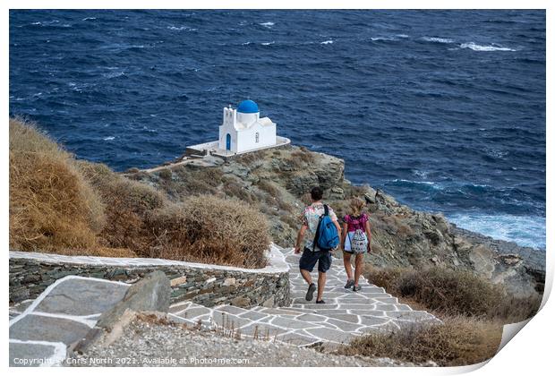 Chapel of the Seven Martyrs at Kastro, Sifnos Greek Islands. Print by Chris North