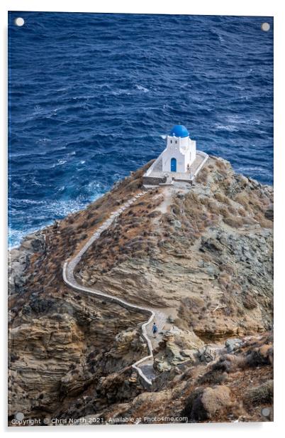 Chapel of the Seven Martyrs, Kastro, Sifnos Greek Islands. Acrylic by Chris North