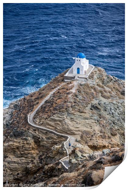 Chapel of the Seven Martyrs, Kastro, Sifnos Greek Islands. Print by Chris North