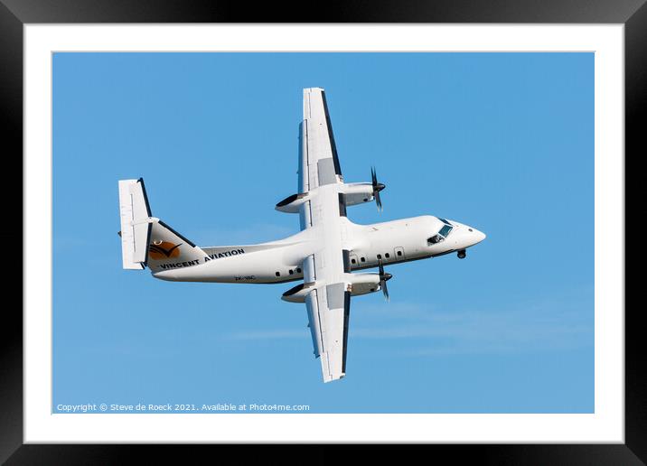 Airliner Low Pass Framed Mounted Print by Steve de Roeck