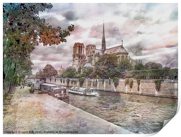 Notre Dame and The Seine Print by Lynn Bolt