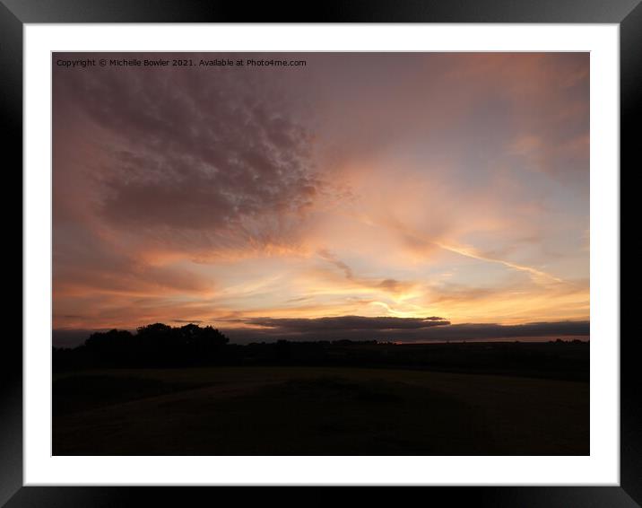 Sunset over the Cotswolds Framed Mounted Print by Michelle Bowler