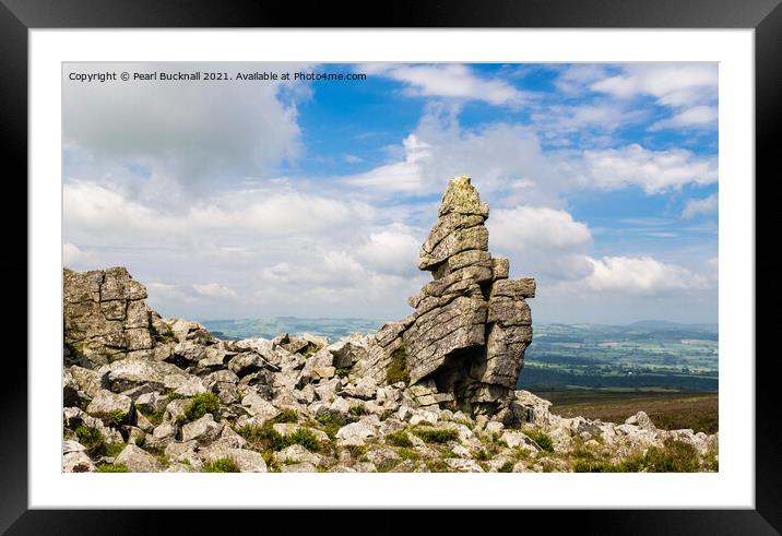 Stiperstones Shropshire Hills View Framed Mounted Print by Pearl Bucknall