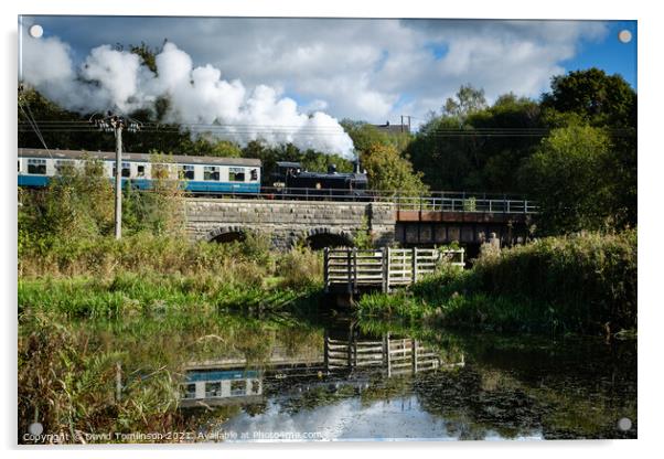 47298 heads for Bury - Autumn Steam Gala East Lancs Railway  Acrylic by David Tomlinson