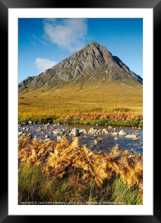 The Buachaille Etive Mòr  in Autumn. Framed Mounted Print by Lady Debra Bowers L.R.P.S