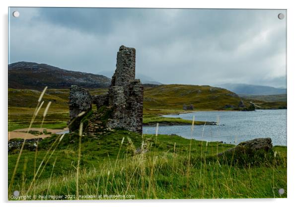 Ardvreck Castle on Loch Assynt Acrylic by Paul Pepper