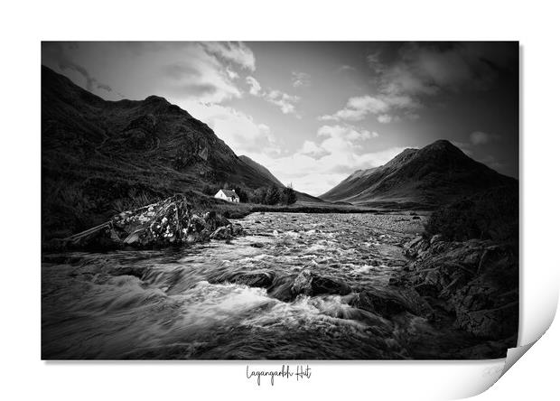 Lagangarbh hut Glencoe mono  Scotland, Glencoe Print by JC studios LRPS ARPS