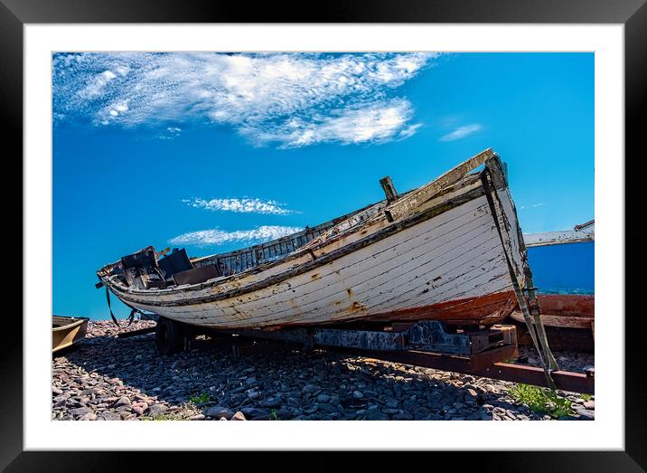 Derelict Boat Framed Mounted Print by Geoff Storey