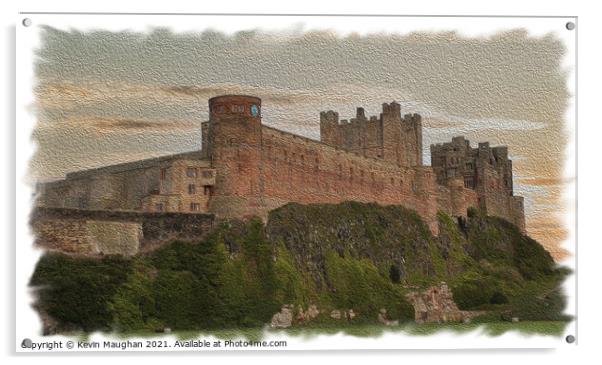 Bamburgh Castle Northumberland (Oil Painting Style) Acrylic by Kevin Maughan