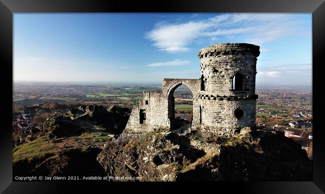 Mow Cop Castle by Drone Framed Print by Jay Glenn