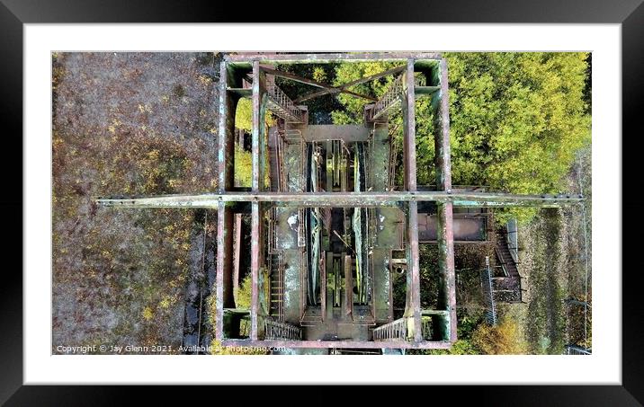 Pit Wheel from above Framed Mounted Print by Jay Glenn