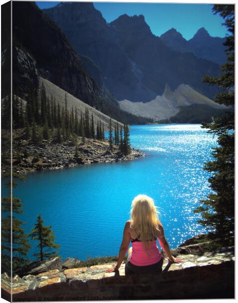 Canadian Rocky Mountains Moraine Lake Alberta Canada Canvas Print by PAULINE Crawford