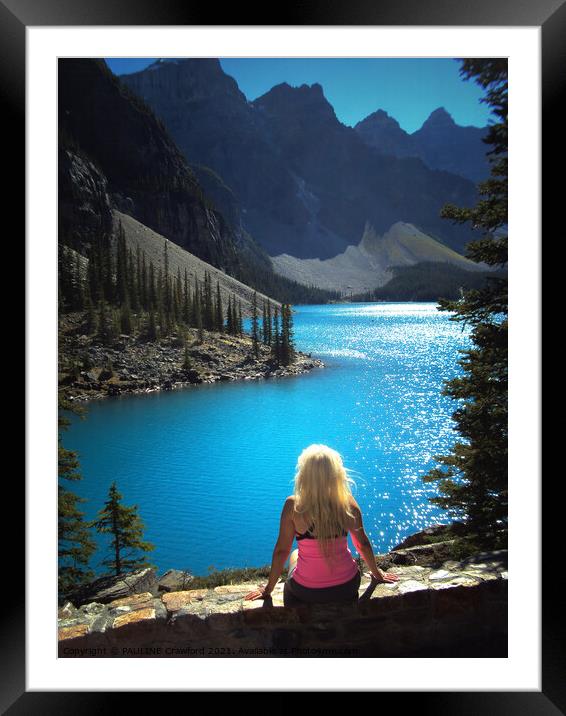 Canadian Rocky Mountains Moraine Lake Alberta Canada Framed Mounted Print by PAULINE Crawford