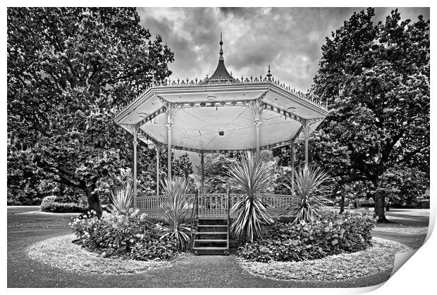 Vivary Park Bandstand, Taunton Print by Darren Galpin